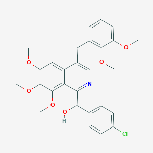 molecular formula C28H28ClNO6 B5505275 (4-chlorophenyl)[4-(2,3-dimethoxybenzyl)-6,7,8-trimethoxy-1-isoquinolinyl]methanol 