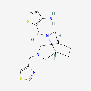 molecular formula C16H20N4OS2 B5505286 （2-[{[(1S*,5R*)-3-(1,3-噻唑-4-基甲基)-3,6-二氮杂双环[3.2.2]壬-6-基]羰基}-3-噻吩基）胺 