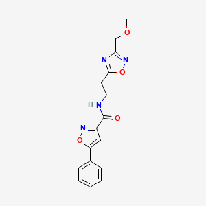 molecular formula C16H16N4O4 B5505296 N-{2-[3-(methoxymethyl)-1,2,4-oxadiazol-5-yl]ethyl}-5-phenyl-3-isoxazolecarboxamide 