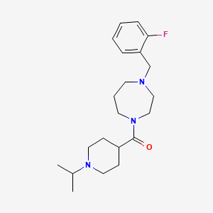 molecular formula C21H32FN3O B5505326 1-(2-氟苄基)-4-[(1-异丙基-4-哌啶基)羰基]-1,4-二氮杂环戊烷 