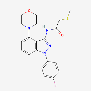 molecular formula C20H21FN4O2S B5505343 N-[1-(4-fluorophenyl)-4-morpholin-4-yl-1H-indazol-3-yl]-2-(methylthio)acetamide 