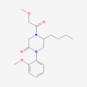 molecular formula C18H26N2O4 B5505349 5-丁基-4-(甲氧基乙酰基)-1-(2-甲氧基苯基)-2-哌嗪酮 