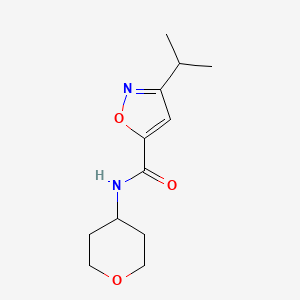 molecular formula C12H18N2O3 B5505381 3-isopropyl-N-(tetrahydro-2H-pyran-4-yl)-5-isoxazolecarboxamide 