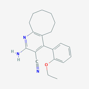 molecular formula C20H23N3O B5505437 2-amino-4-(2-ethoxyphenyl)-5,6,7,8,9,10-hexahydrocycloocta[b]pyridine-3-carbonitrile 