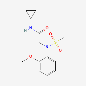 molecular formula C13H18N2O4S B5505439 N~1~-环丙基-N~2~-(2-甲氧基苯基)-N~2~-(甲基磺酰基)甘氨酰胺 