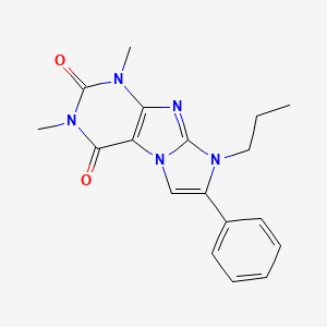 molecular formula C18H19N5O2 B5505487 1,3-dimethyl-7-phenyl-8-propyl-1H-imidazo[2,1-f]purine-2,4(3H,8H)-dione 