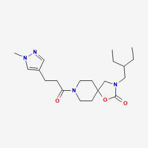 molecular formula C20H32N4O3 B5505528 3-(2-ethylbutyl)-8-[3-(1-methyl-1H-pyrazol-4-yl)propanoyl]-1-oxa-3,8-diazaspiro[4.5]decan-2-one 