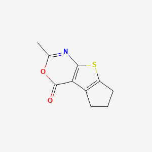 molecular formula C10H9NO2S B5505536 2-甲基-6,7-二氢-4H,5H-环戊[4,5]噻吩并[2,3-d][1,3]恶嗪-4-酮 CAS No. 80414-38-6