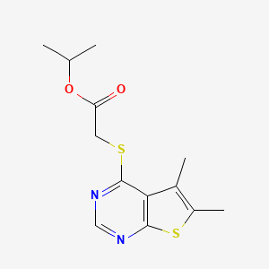 molecular formula C13H16N2O2S2 B5505558 isopropyl [(5,6-dimethylthieno[2,3-d]pyrimidin-4-yl)thio]acetate 