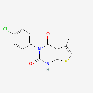molecular formula C14H11ClN2O2S B5505579 3-(4-氯苯基)-5,6-二甲基噻吩并[2,3-d]嘧啶-2,4(1H,3H)-二酮 