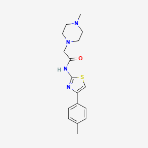 molecular formula C17H22N4OS B5505609 N-[4-(4-甲基苯基)-1,3-噻唑-2-基]-2-(4-甲基哌嗪-1-基)乙酰胺 