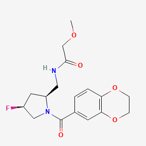 molecular formula C17H21FN2O5 B5505638 N-{[(2S,4S)-1-(2,3-dihydro-1,4-benzodioxin-6-ylcarbonyl)-4-fluoropyrrolidin-2-yl]methyl}-2-methoxyacetamide 