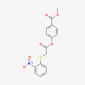 molecular formula C16H13NO6S B5505644 methyl 4-({[(2-nitrophenyl)thio]acetyl}oxy)benzoate 