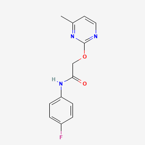 molecular formula C13H12FN3O2 B5505648 N-(4-fluorophenyl)-2-[(4-methyl-2-pyrimidinyl)oxy]acetamide 