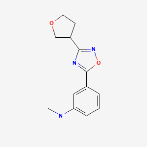 molecular formula C14H17N3O2 B5505654 N,N-二甲基-3-[3-(四氢呋喃-3-基)-1,2,4-恶二唑-5-基]苯胺 