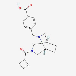 molecular formula C20H26N2O3 B5505662 4-{[(1R*,5R*)-3-(cyclobutylcarbonyl)-3,6-diazabicyclo[3.2.2]non-6-yl]methyl}benzoic acid 