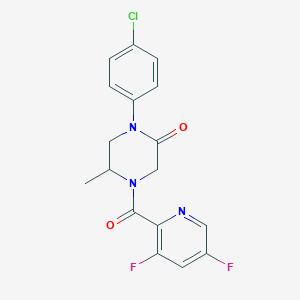 molecular formula C17H14ClF2N3O2 B5505667 1-(4-chlorophenyl)-4-[(3,5-difluoro-2-pyridinyl)carbonyl]-5-methyl-2-piperazinone 