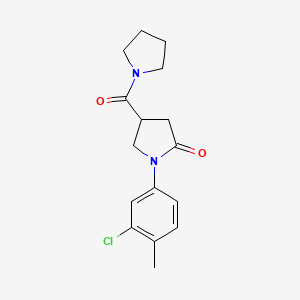 molecular formula C16H19ClN2O2 B5505704 1-(3-氯-4-甲基苯基)-4-(吡咯烷-1-基羰基)吡咯烷-2-酮 