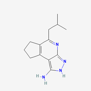 molecular formula C13H18N4 B5505715 5-isobutyl-3,6,7,8-tetrahydrocyclopenta[d]pyrazolo[3,4-b]pyridin-1-amine 
