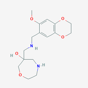 molecular formula C16H24N2O5 B5505720 6-({[(7-methoxy-2,3-dihydro-1,4-benzodioxin-6-yl)methyl]amino}methyl)-1,4-oxazepan-6-ol dihydrochloride 