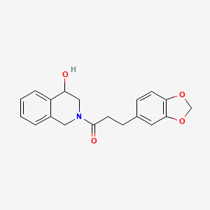 molecular formula C19H19NO4 B5505736 2-[3-(1,3-苯并二氧杂环-5-基)丙酰]-1,2,3,4-四氢异喹啉-4-醇 