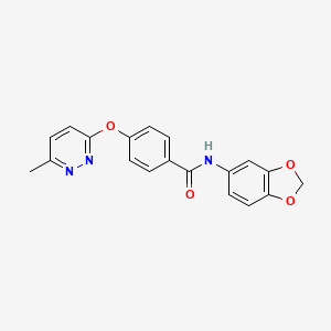 molecular formula C19H15N3O4 B5505740 N-1,3-benzodioxol-5-yl-4-[(6-methyl-3-pyridazinyl)oxy]benzamide 