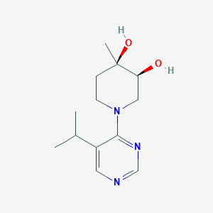molecular formula C13H21N3O2 B5505756 (3S*,4R*)-1-(5-isopropylpyrimidin-4-yl)-4-methylpiperidine-3,4-diol 