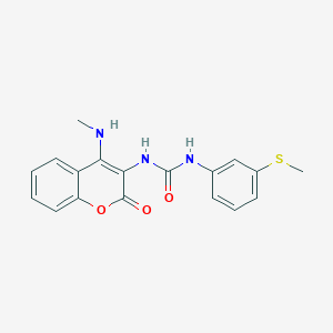 molecular formula C18H17N3O3S B5505758 N-[4-(methylamino)-2-oxo-2H-chromen-3-yl]-N'-[3-(methylthio)phenyl]urea 