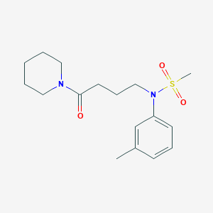 molecular formula C17H26N2O3S B5505772 N-(3-methylphenyl)-N-[4-oxo-4-(1-piperidinyl)butyl]methanesulfonamide 