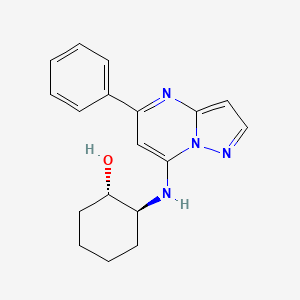 molecular formula C18H20N4O B5505782 (1S*,2S*)-2-[(5-phenylpyrazolo[1,5-a]pyrimidin-7-yl)amino]cyclohexanol 