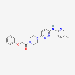 molecular formula C22H24N6O2 B5505807 N-(5-methyl-2-pyridinyl)-6-[4-(phenoxyacetyl)-1-piperazinyl]-3-pyridazinamine 