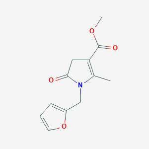 molecular formula C12H13NO4 B5505814 1-(2-呋喃甲基)-2-甲基-5-氧代-4,5-二氢-1H-吡咯-3-羧酸甲酯 