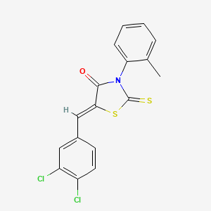 molecular formula C17H11Cl2NOS2 B5505843 5-(3,4-dichlorobenzylidene)-3-(2-methylphenyl)-2-thioxo-1,3-thiazolidin-4-one 