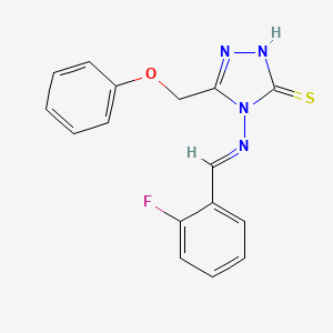molecular formula C16H13FN4OS B5505849 4-[(2-fluorobenzylidene)amino]-5-(phenoxymethyl)-4H-1,2,4-triazole-3-thiol 
