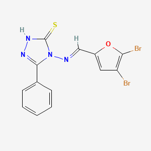 molecular formula C13H8Br2N4OS B5505859 4-{[(4,5-二溴-2-呋喃基)亚甲基]氨基}-5-苯基-4H-1,2,4-三唑-3-硫醇 