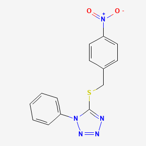 molecular formula C14H11N5O2S B5505888 5-[(4-硝基苄基)硫代]-1-苯基-1H-四唑 CAS No. 81645-83-2