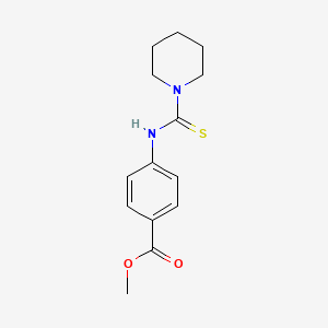 molecular formula C14H18N2O2S B5505898 4-[(1-哌啶基碳硫酰)氨基]苯甲酸甲酯 