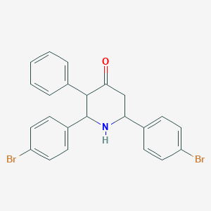 molecular formula C23H22Br2N2 B055059 2,6-Bis(4-bromophenyl)-3-phenylpiperidin-4-one CAS No. 124069-07-4