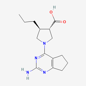 molecular formula C15H22N4O2 B5505907 (3S*,4S*)-1-(2-amino-6,7-dihydro-5H-cyclopenta[d]pyrimidin-4-yl)-4-propyl-3-pyrrolidinecarboxylic acid 