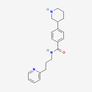molecular formula C20H25N3O B5505911 4-哌啶-3-基-N-(3-吡啶-2-基丙基)苯甲酰胺 