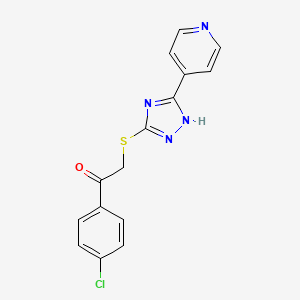 molecular formula C15H11ClN4OS B5505934 1-(4-chlorophenyl)-2-{[5-(4-pyridinyl)-4H-1,2,4-triazol-3-yl]thio}ethanone 