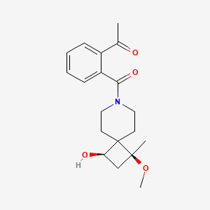 molecular formula C19H25NO4 B5505949 1-(2-{[(1S*,3R*)-3-羟基-1-甲氧基-1-甲基-7-氮杂螺[3.5]壬-7-基]羰基}苯基)乙酮 