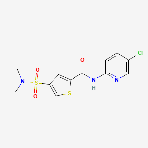 molecular formula C12H12ClN3O3S2 B5505967 N-(5-chloro-2-pyridinyl)-4-[(dimethylamino)sulfonyl]-2-thiophenecarboxamide 