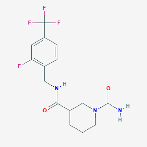 molecular formula C15H17F4N3O2 B5505978 N~3~-[2-氟-4-(三氟甲基)苄基]-1,3-哌啶二甲酰胺 