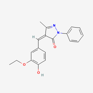 molecular formula C19H18N2O3 B5506000 4-(3-ethoxy-4-hydroxybenzylidene)-5-methyl-2-phenyl-2,4-dihydro-3H-pyrazol-3-one 