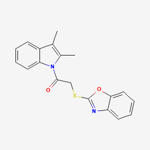 molecular formula C19H16N2O2S B5506007 2-(Benzooxazol-2-ylsulfanyl)-1-(2,3-dimethyl-indol-1-yl)-ethanone 