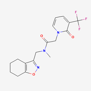 molecular formula C17H18F3N3O3 B5506019 N-甲基-2-[2-氧代-3-(三氟甲基)吡啶-1(2H)-基]-N-(4,5,6,7-四氢-1,2-苯并异恶唑-3-基甲基)乙酰胺 