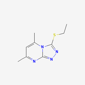 molecular formula C9H12N4S B5506026 3-(乙硫基)-5,7-二甲基[1,2,4]三唑并[4,3-a]嘧啶 