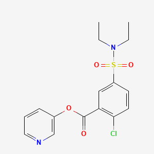 molecular formula C16H17ClN2O4S B5506031 2-Chloro-5-diethylsulfamoyl-benzoic acid pyridin-3-yl ester 