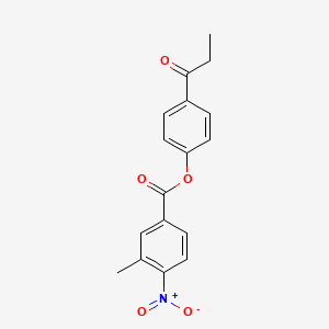 molecular formula C17H15NO5 B5506042 4-丙酰苯基 3-甲基-4-硝基苯甲酸酯 
